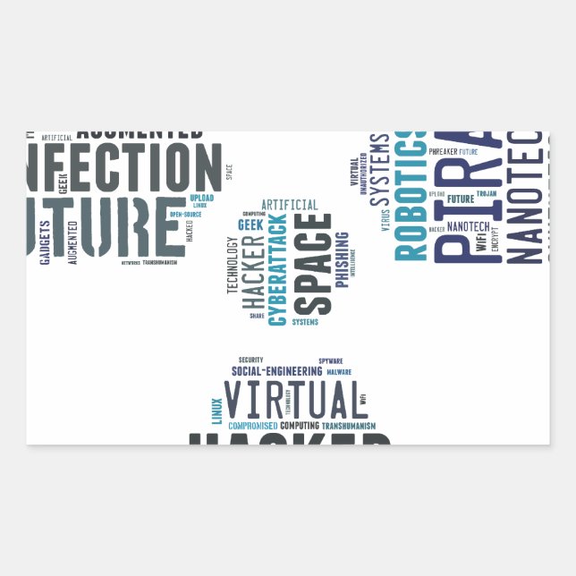 Adesivo Retangular Cyberpunk Hacker Tóxico (Frente)