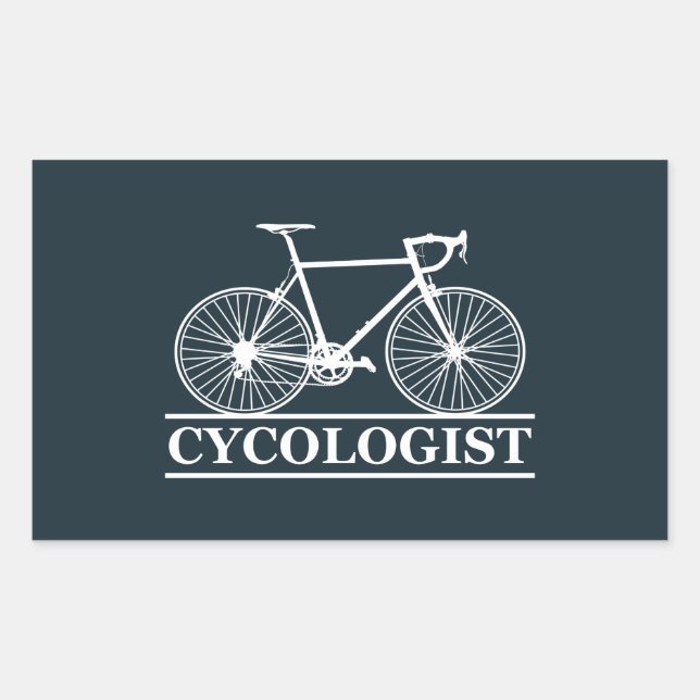 Adesivo Retangular Cycologist tem um ciclismo engraçado dizendo (Frente)