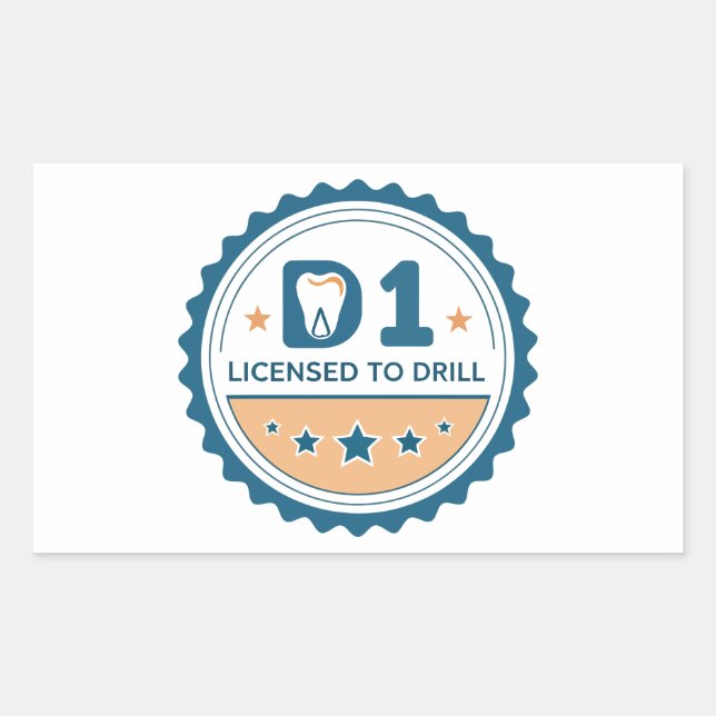 Adesivo Retangular  D1 to DDS Dental Student Sticker (Frente)