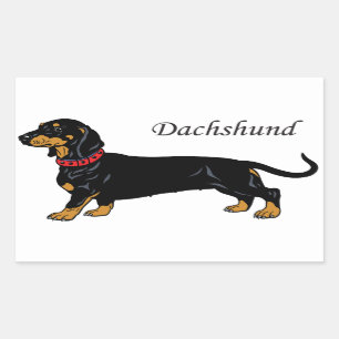 Adesivo Retangular dachshund preto