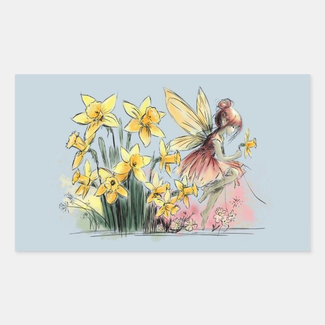 Adesivo Retangular Daffodil Fairy (Frente)