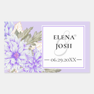 Adesivo Retangular Dahlias Ametyst Wedding Sticker