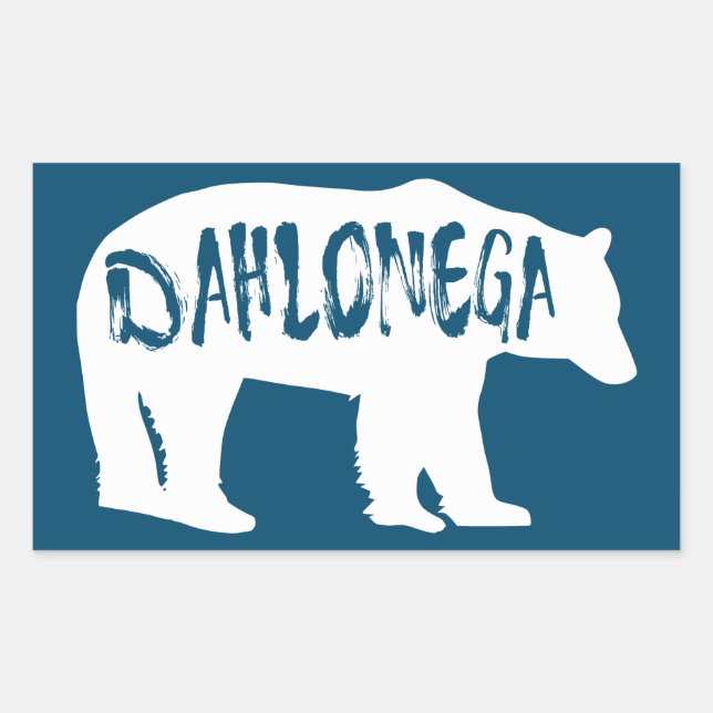 Adesivo Retangular Dahlonega Georgia Bear (Frente)