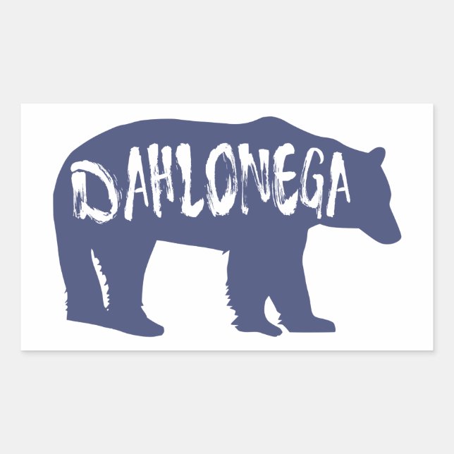 Adesivo Retangular Dahlonega Georgia Bear (Frente)