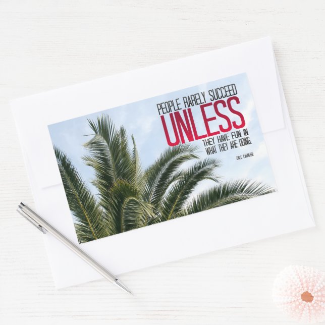 Adesivo Retangular Dale Carnegie Inspirational Cote "Divirta-se" (Envelope)
