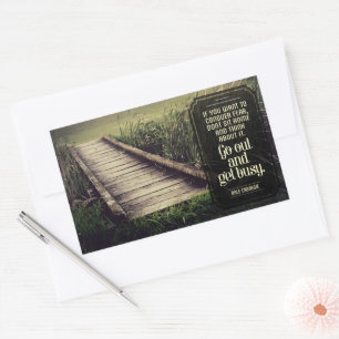 Adesivo Retangular Dale Carnegie Inspirational Cote "Fique ocupado"