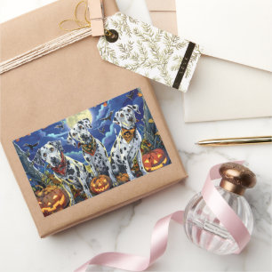 Adesivo Retangular Dalmaciano Halloween Spooky