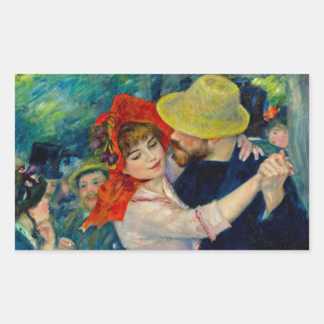 Adesivo Retangular Dança em Boudonal Pierre Renoir (Frente)