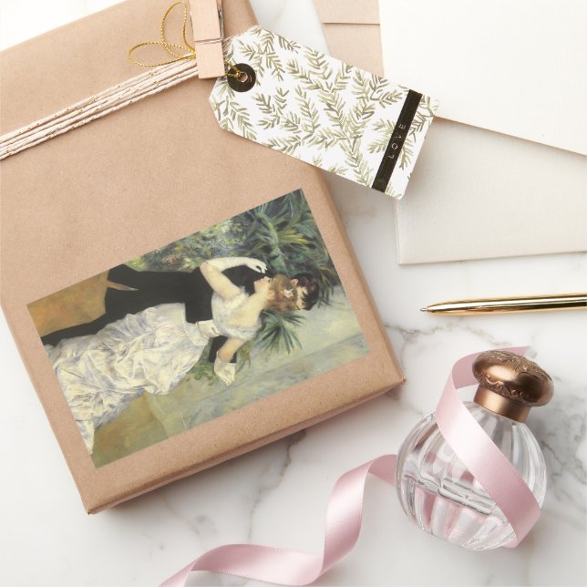 Adesivo Retangular Dança na Cidade por Pierre Renoir, Arte Fina Vinta (Presentear)