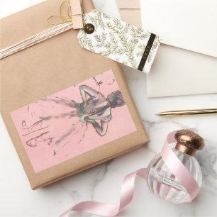 Adesivo Retangular Dançarina de trás pelo Balé Edgar Degas Vintage