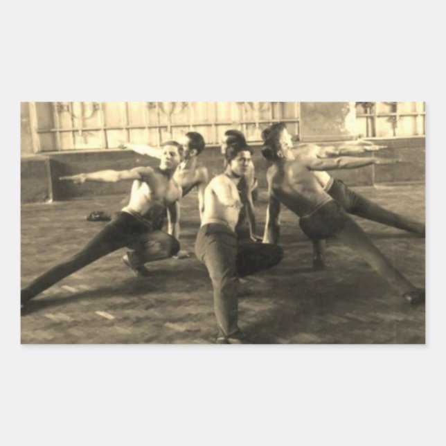 Adesivo Retangular Dançarinos masculinos dos anos 30 (Frente)