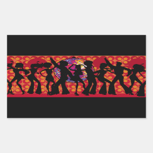 Adesivo Retangular dance-295134 dança partidária música disco 60ie