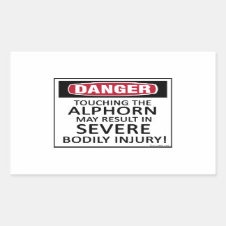 Adesivo Retangular Danger Alphorn