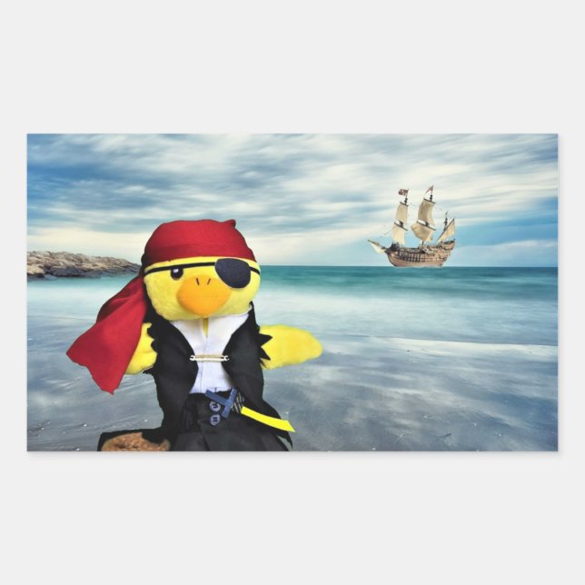 Adesivo Retangular Danny Duck o Pirata (Frente)