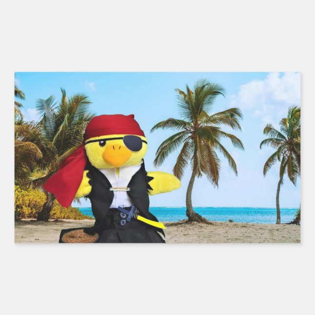 Adesivo Retangular Danny Duck o Pirata (Frente)