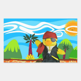 Adesivo Retangular Danny Duck o Pirata