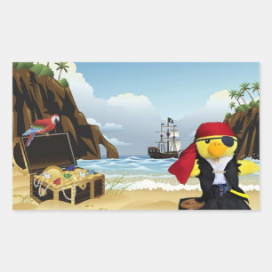 Adesivo Retangular Danny Duck o Pirata