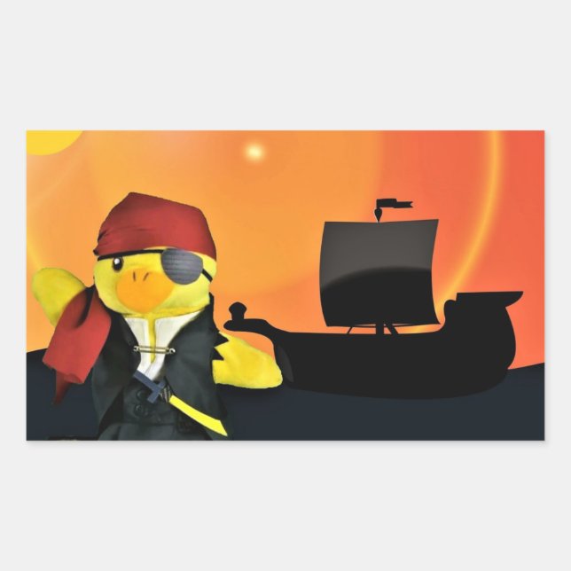 Adesivo Retangular Danny Duck o Pirata (Frente)