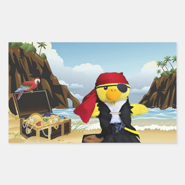 Adesivo Retangular Danny Duck o Pirata (Frente)