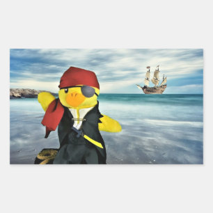 Adesivo Retangular Danny Duck o Pirata