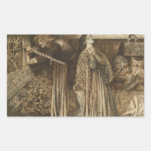 Adesivo Retangular Dante Gabriel Rossetti - Sir Launcelot (Frente)