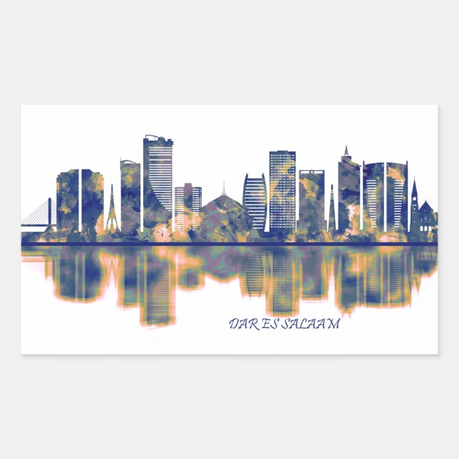 Adesivo Retangular Dar es Salaam Skyline (Frente)