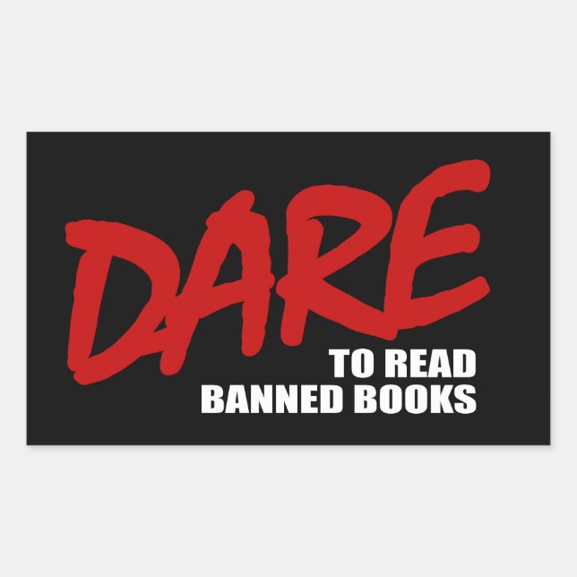Adesivo Retangular DARE em ler livros proibidos (Frente)