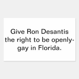 Adesivo Retangular Dê a Ron Dessantis o Direito Gay  Hankamer Artjunk