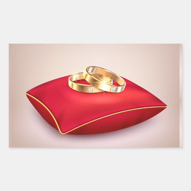 Adesivo Retangular de Anéis de Casamento (Frente)