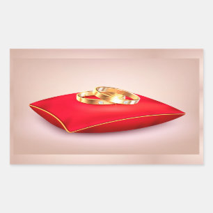 Adesivo Retangular de Anéis de Casamento