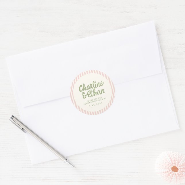 Adesivo Retangular de Casamento Retro com Caligraf (Envelope)