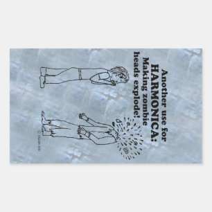 Adesivo Retangular de Explosão Zombie Harmonica