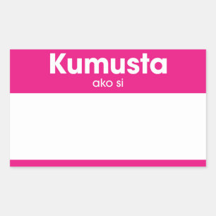 Adesivo Retangular De "meu nome Kumusta Ako Si" olá! é Nametag