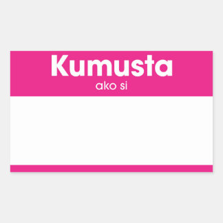 Adesivo Retangular De "meu nome Kumusta Ako Si" olá! é Nametag