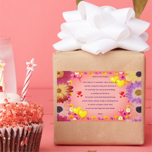 Adesivo retangular de oração de aniversário (Festa)