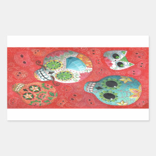 Adesivo Retangular De três dias dos crânios inoperantes