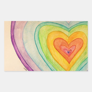 Adesivo Retangular Decais Personalizados do Rainbow Love