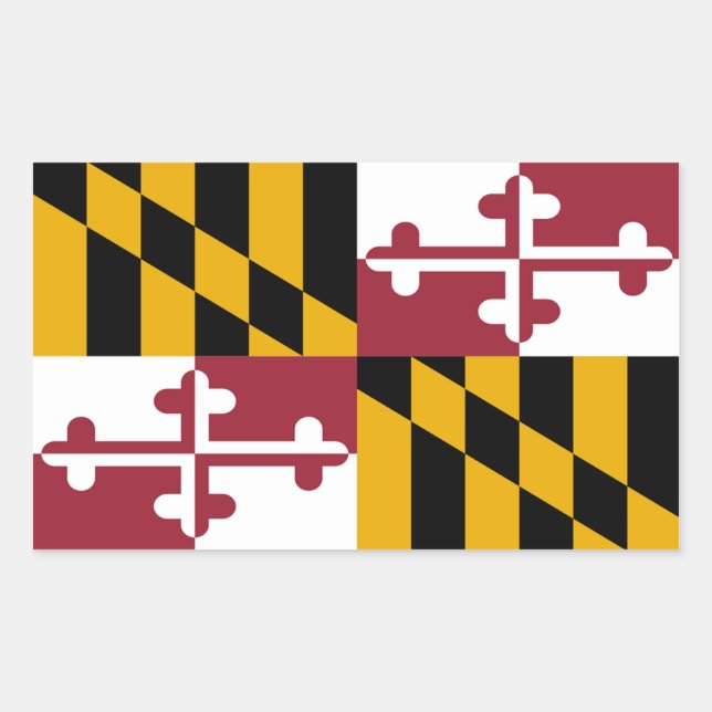 Adesivo Retangular Decal de Sinalizador de Maryland (conjunto de 4) (Frente)