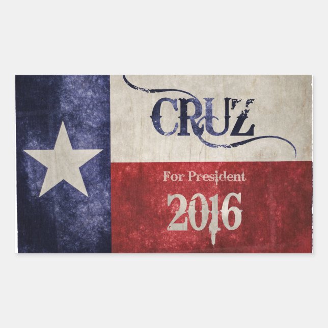 Adesivo Retangular Decisão 2016 - Ted Cruz (R-TX) para Presidente! (Frente)