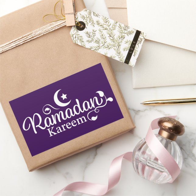 Adesivo Retangular Decoração Ramadan Kareem (Presentear)