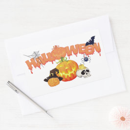 Adesivo Retangular Decorações de Halloween Fofas