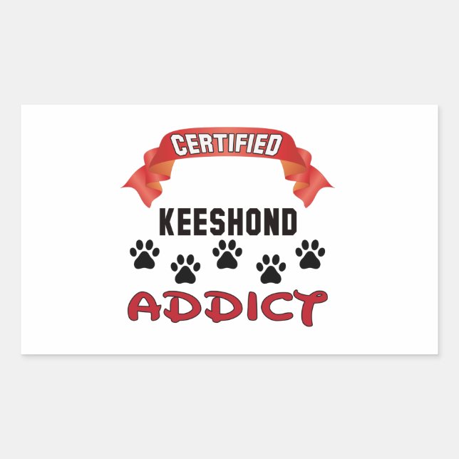 Adesivo Retangular Dedicado de Keeshond Certificado (Frente)
