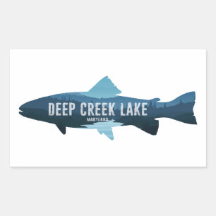 Adesivo Retangular Deep Creek Lake Maryland Fish