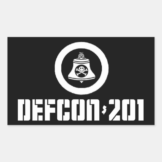 Adesivo Retangular DEFCON 201 — Conjunto de Vinhetas Não Membros (Frente)