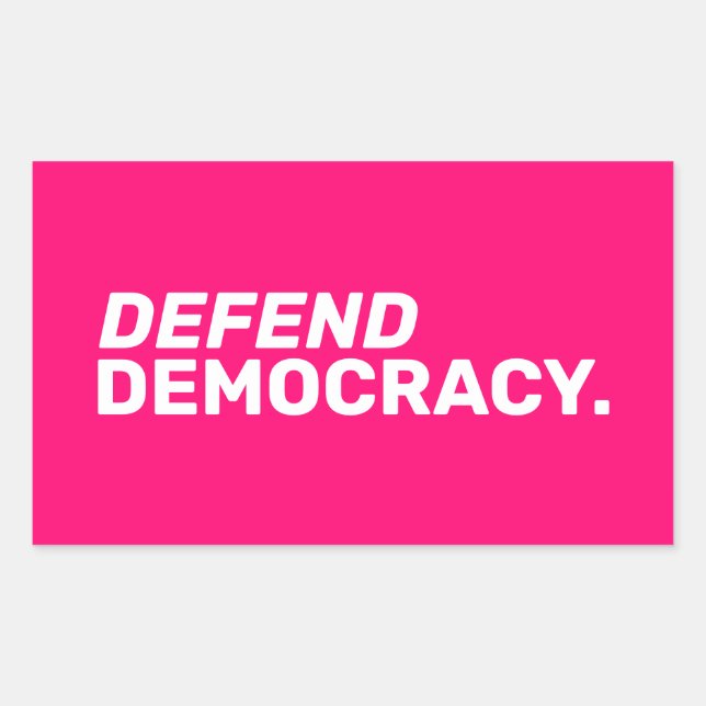 Adesivo Retangular Defender a democracia e os direitos das mulheres a (Frente)