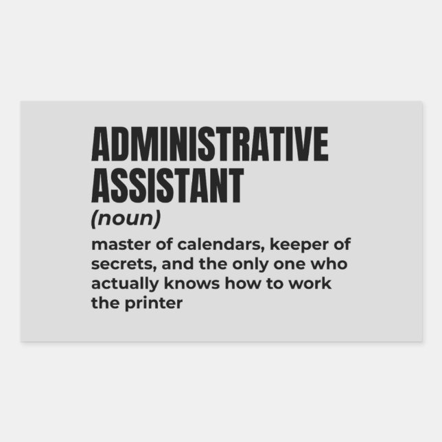 Adesivo Retangular Definição de Assistente Administrativo Funny (2) (Frente)