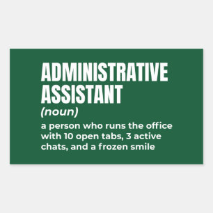 Adesivo Retangular Definição de Assistente Administrativo Funny (5) W