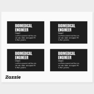 Adesivo Retangular Definição de Engenheiro Biomédico Engraçado