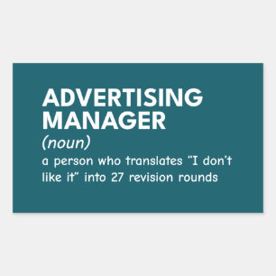 Adesivo Retangular Definição do Gestor de Marketing Engraçado