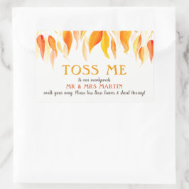 Adesivo Retangular Deixa-me deixar o casamento outono confetti.